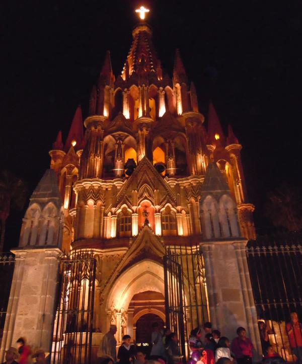 People Gather at San Miguel Arcangel Church San Miguel de Allende
