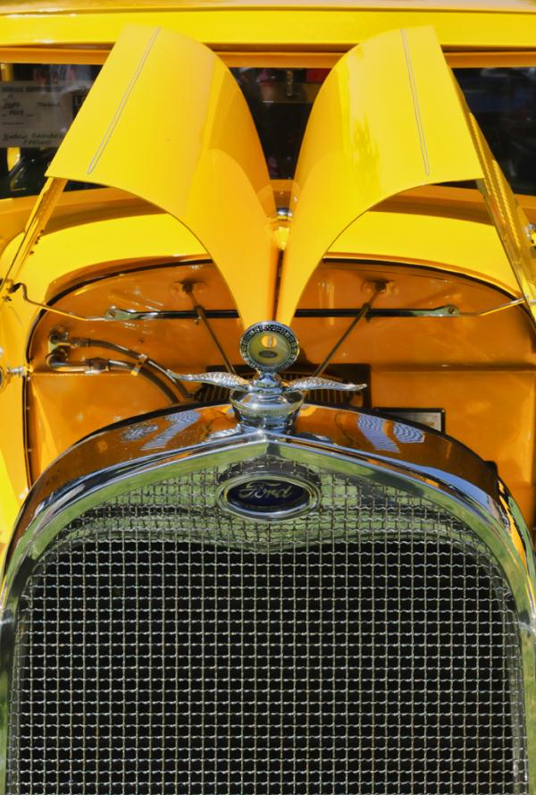 Yellow Hood of a Ford
