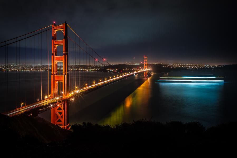 Cruise Ship and Bridge