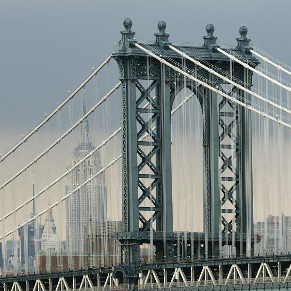 Empire State Building and the Manhattan Bridge, NY, NY