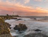 Swirling Waves at Sunset