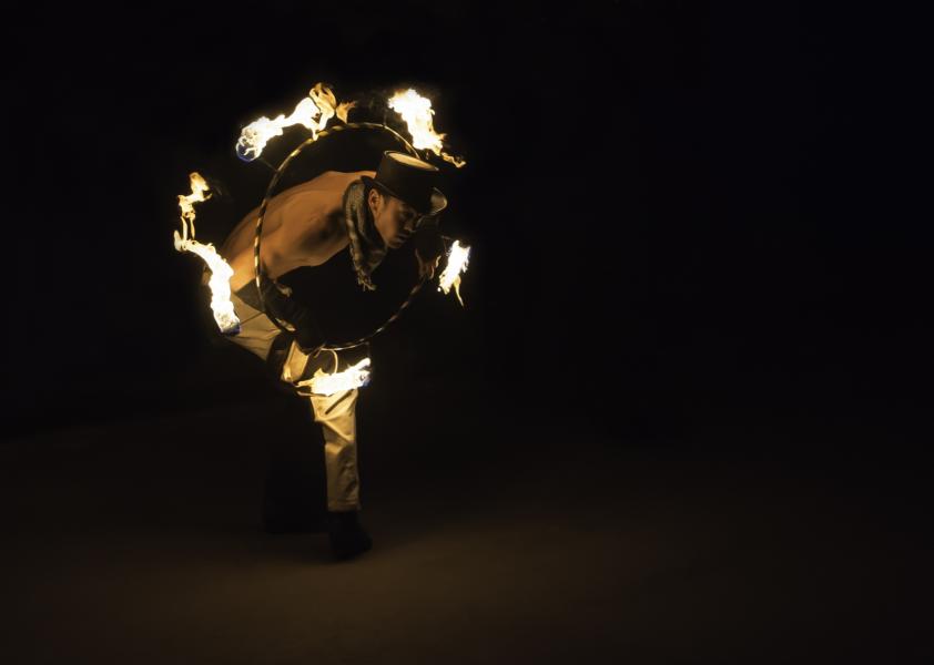 Street Performer in San Francisco playing with fire