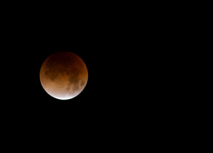 Sunlight reappearing at the end of the lunar eclipse of Jan. 30, 2018