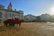Horse guard exchange ceremony at the horse guard parade, a 'Short Guard' is mounted when the Queen is not in residence at Buckingham Palace.