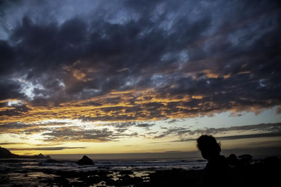 Watching the Sunset Over Linda Mar Beach