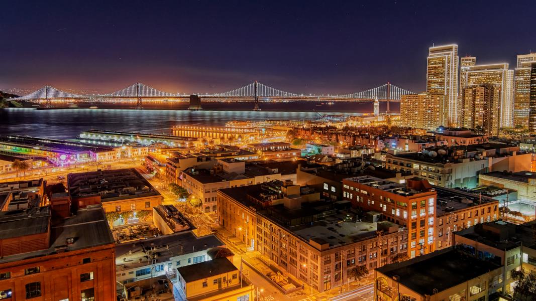 Bay Bridge and Downtown San Francisco
