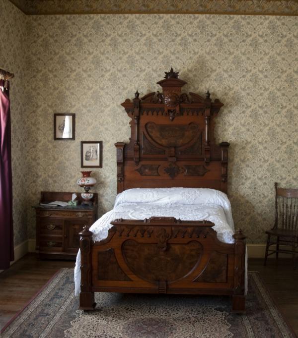 Bed Said to Be Haunted by a Spirit Named Elizabeth in Room 2 of Columbia City Hotel in the Mining Town of Columbia State Park, Ca