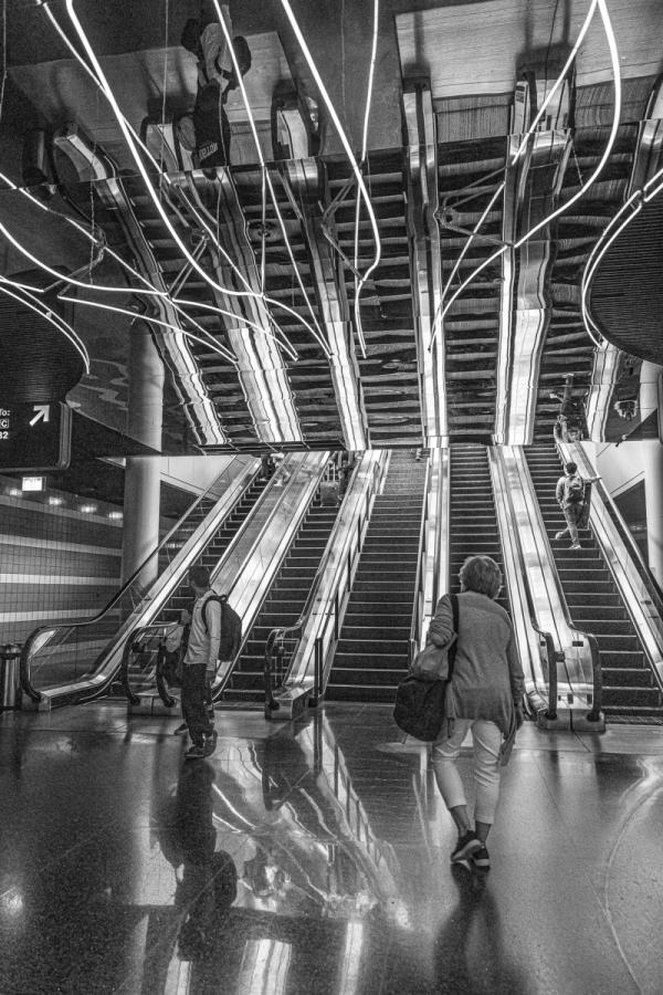 Escalator,Terminal C, O'Hare