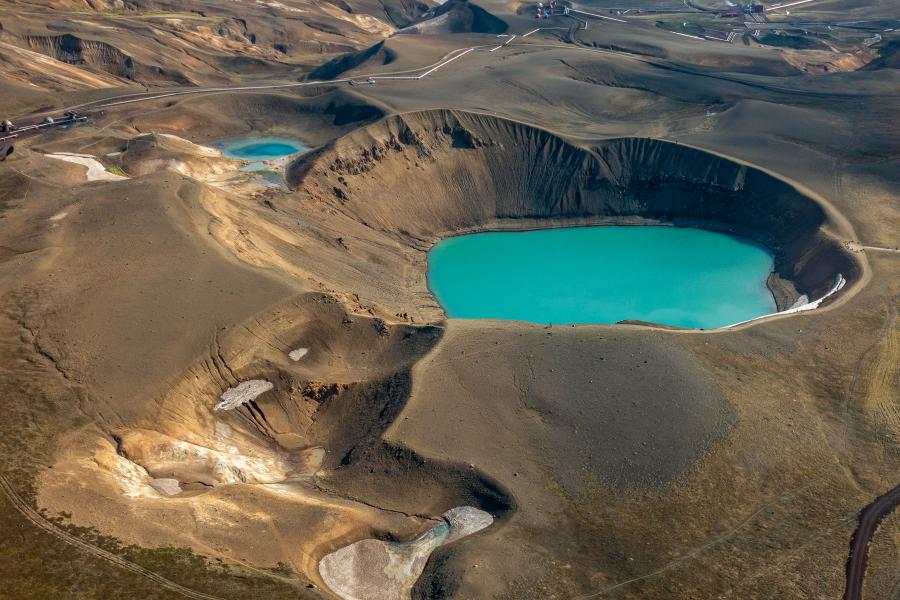 Viti Crater is part of the surreal landscape around the Krafla caldera in northern Iceland. It was formed by a volcanic eruption in 1784.