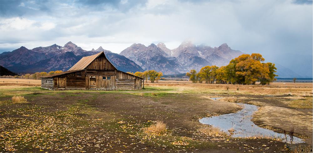 Mormon Barn in Rain