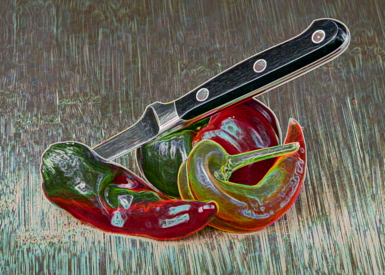 Peppers and Knife