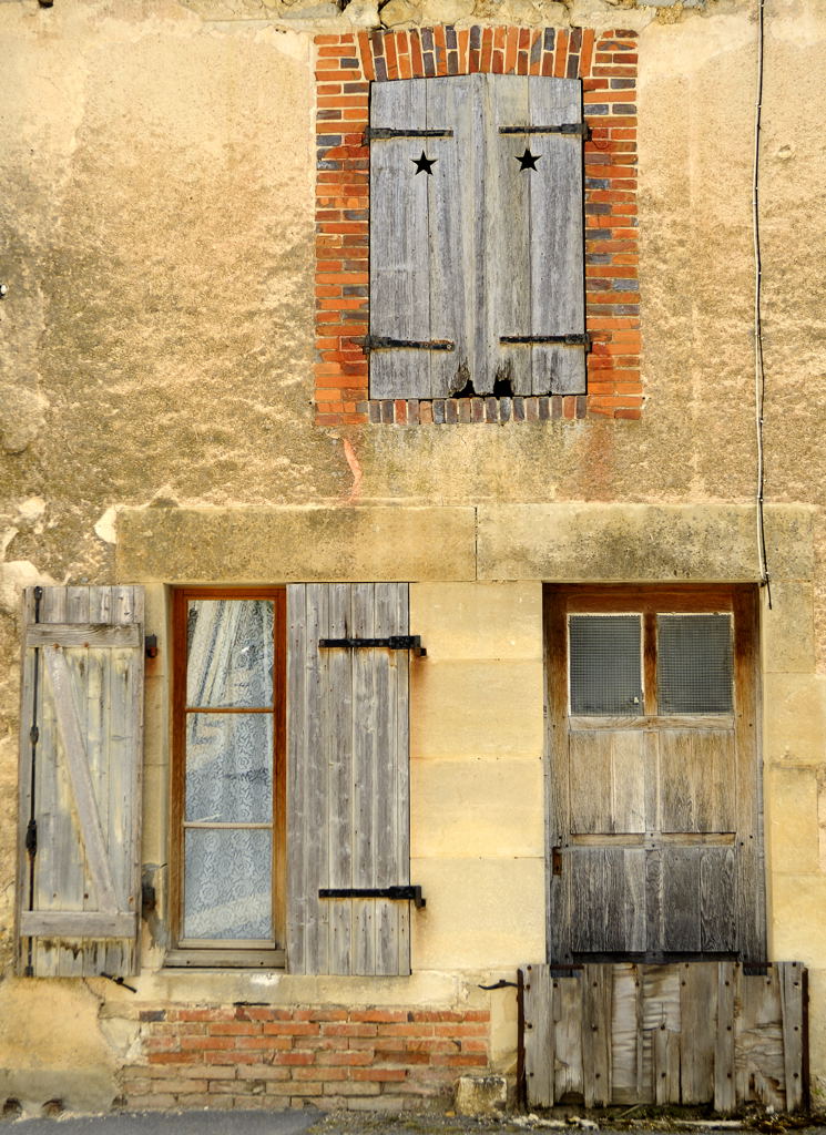 Two windows and a door, Champagne, France