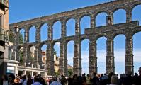 The Roman Aqueduct in Segovia, Spain