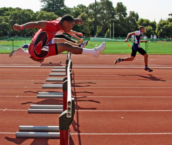 The race for second place- Stanford Invitational Relay Action