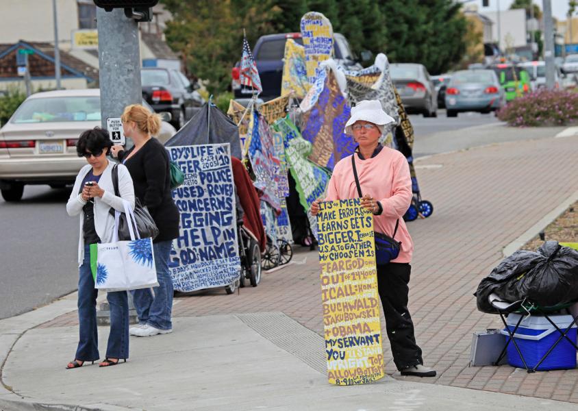 Daily Belmont Protestor Corner of Ralston & El Camino