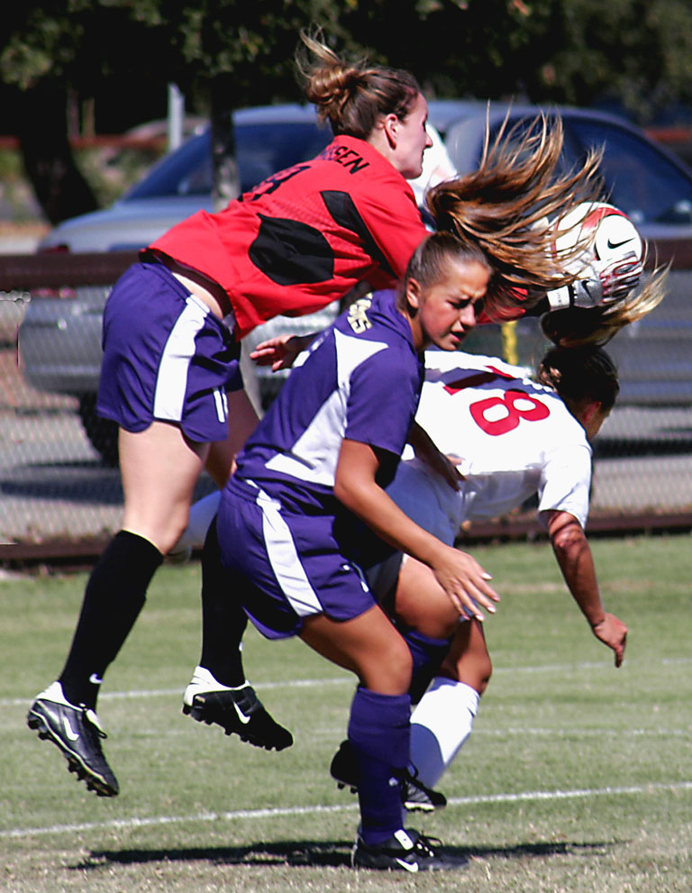 College Women's Soccer can get physical
