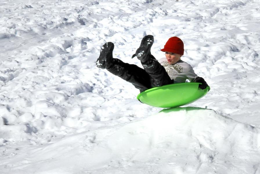 Sledder Outside Mammoth Park (Tis The Season)