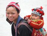 A Red Hmong lady and her son, Sapa, Vietnam