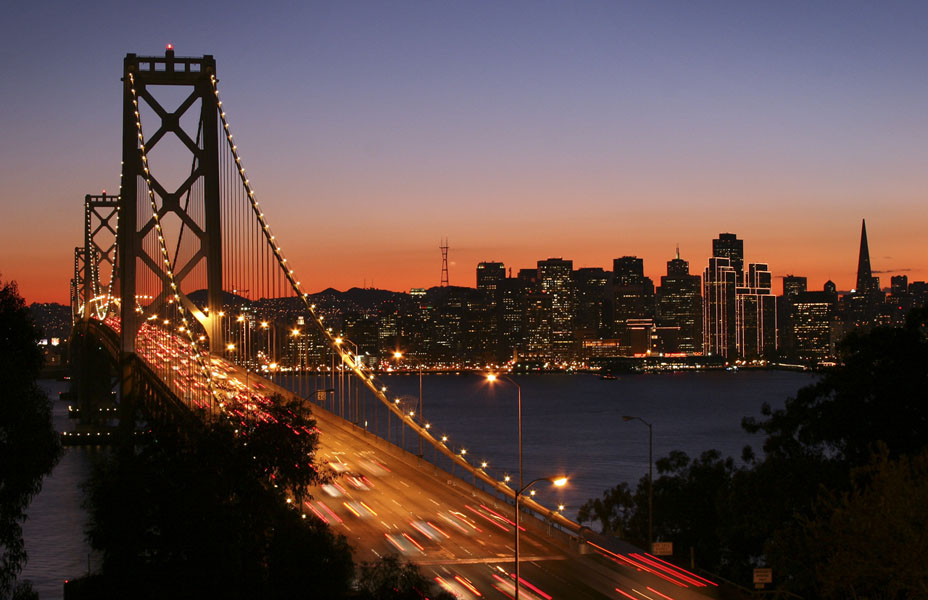 SF Bay Bridge at Night